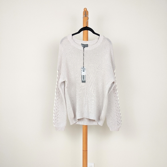 Michael Stars Sweaters - Michael Stars Lace-Up Sleeve Sweater